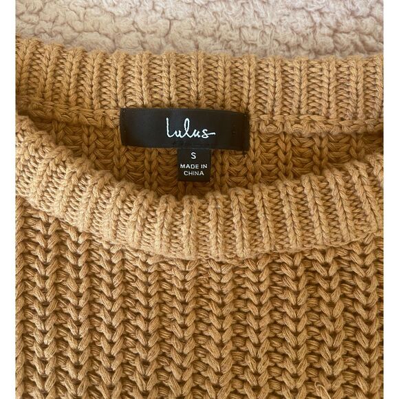 Lulus Women's Autumn Leaves Tan Multi Color Chevron Stripe Knit Sweater Sz Small - Picture 3 of 8